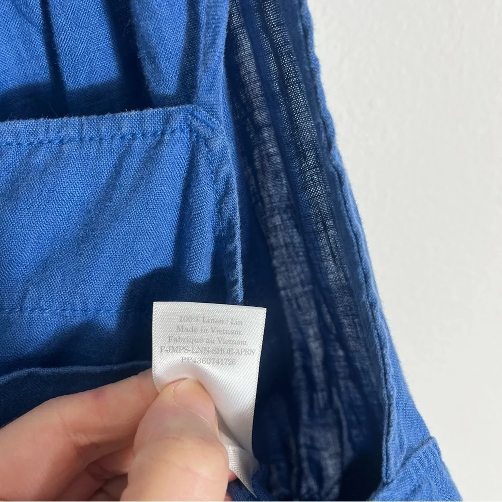 EVERLANE The Linen Shoestring Jumpsuit in Lapis Blue